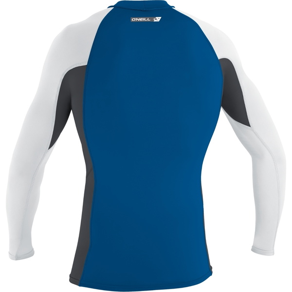 2025 O'Neill Mens Premium Skins Long Sleeve Rash Vest 4170B - Deep sea / Graphite / White